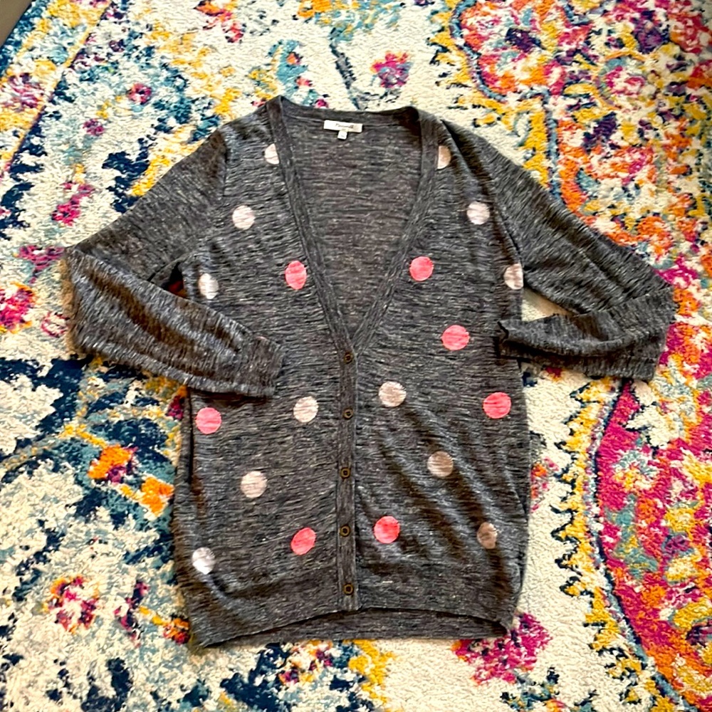 Madewell polka dot cardigan